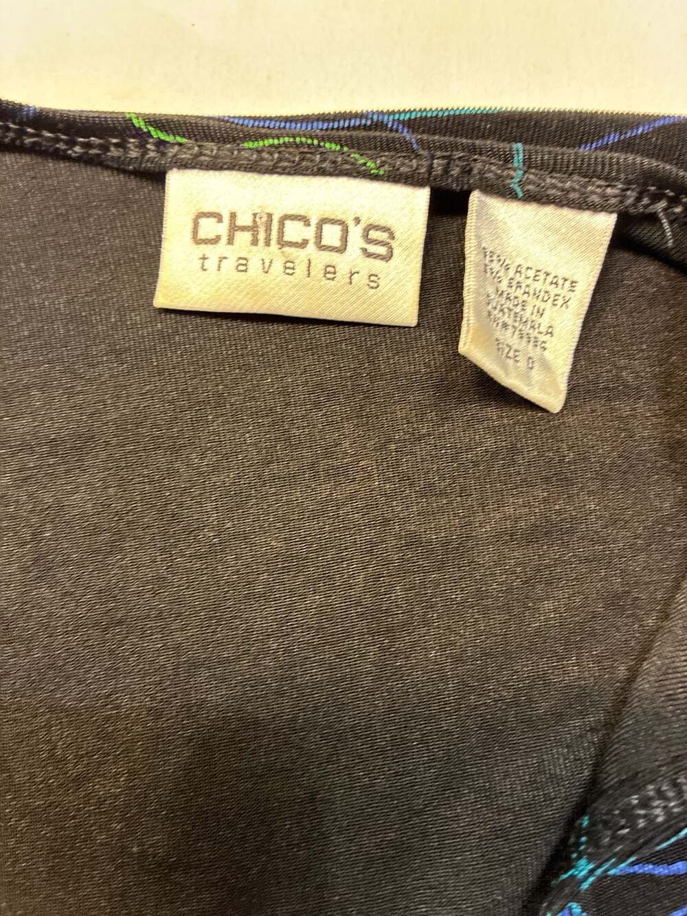 Chico's Travelers 2-Piece Tank & Cardigan Set Abstract Wavy Print Size 0 - Picture 8 of 9